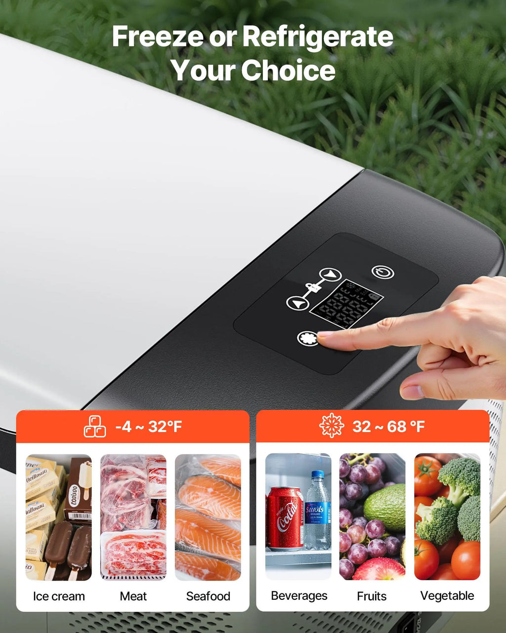 VEVOR Car Refrigerator 16QT Portable Cooler with App Control