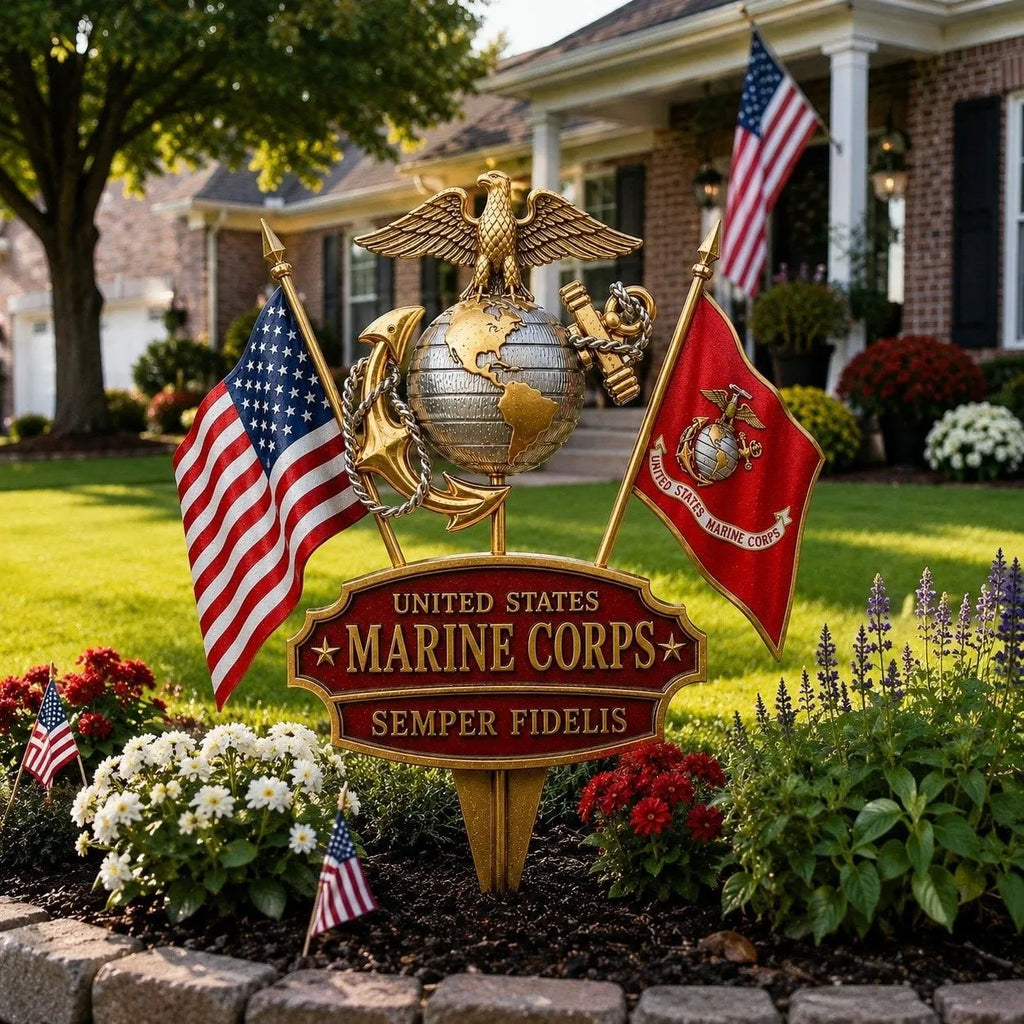 🏆Last Day Promo: 70% OFF 🎖️- US Marine Corps Semper Fidelis Tribute Garden Stake